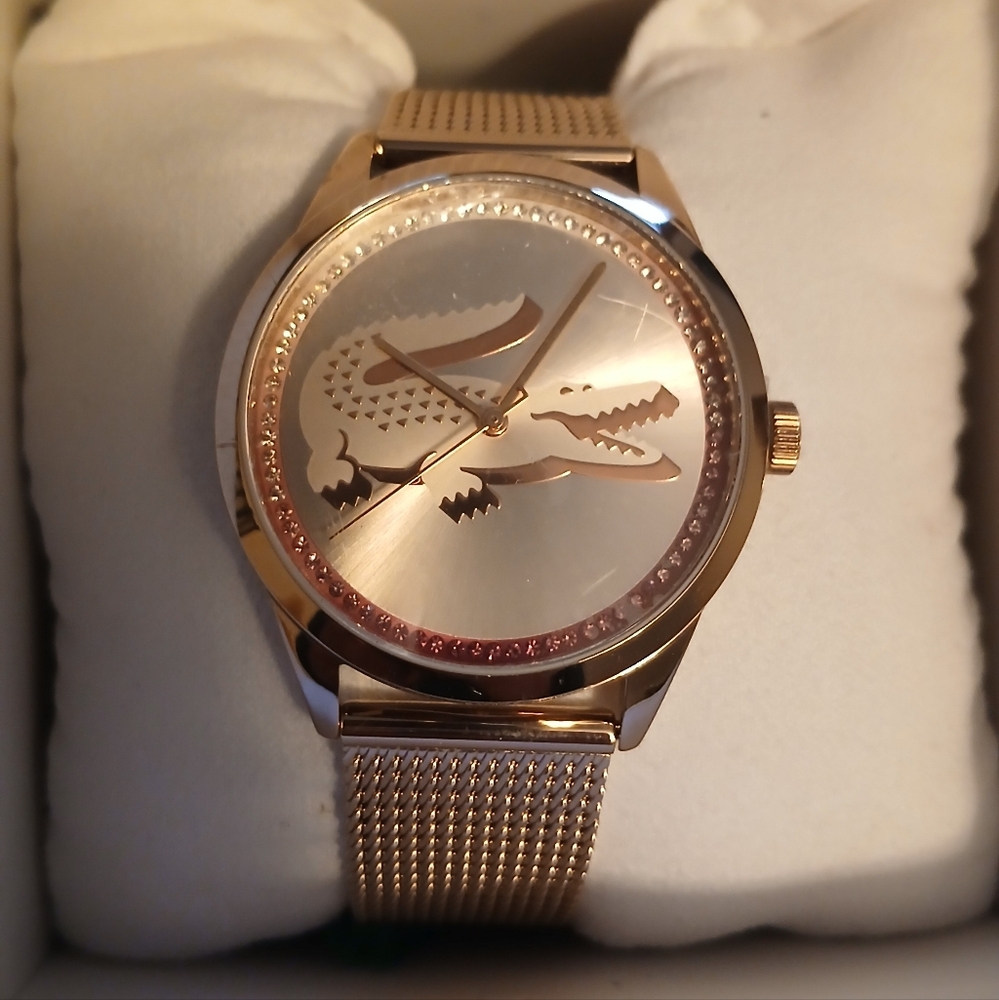 Lacoste Rose Gold Rhinestone Watch